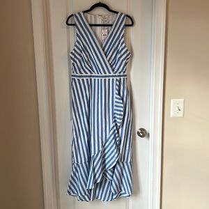 J Crew striped midi dress - size 10